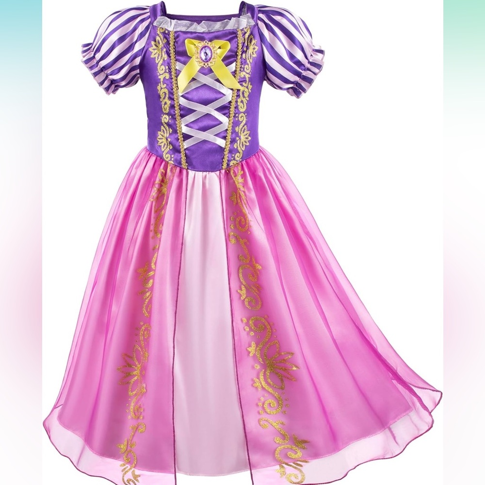Disney Rapunzel Enchanted Purple and Pink Costume with Gold Details